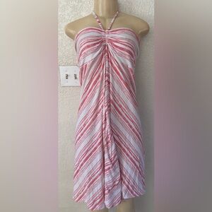 Alpine Design Pink and White Maxi Dress halter beach boho casual